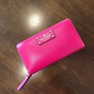 Kate Spade Lacey Grand Zip Wallet - Pink Leather